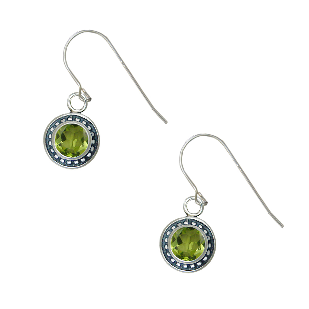 Sterling Silver Petite Peridot Gemstone Drop Dangle Earrings